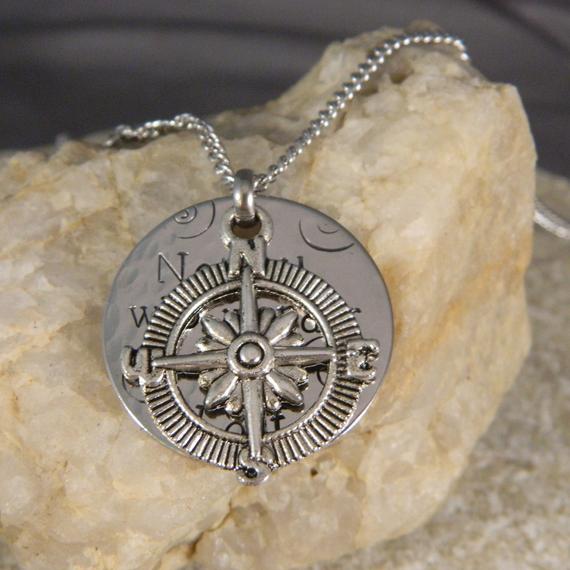 Not all Who Wander are Lost Compass Necklace